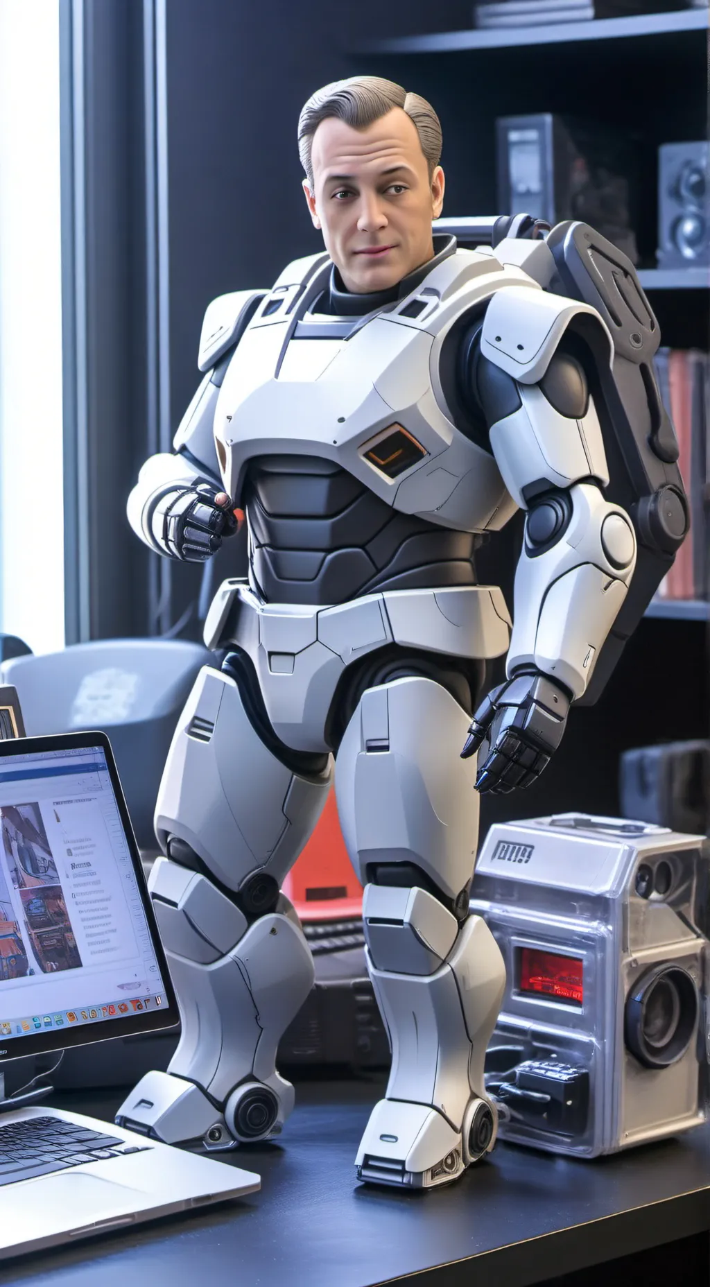 ai character: RoboCop Klaus background