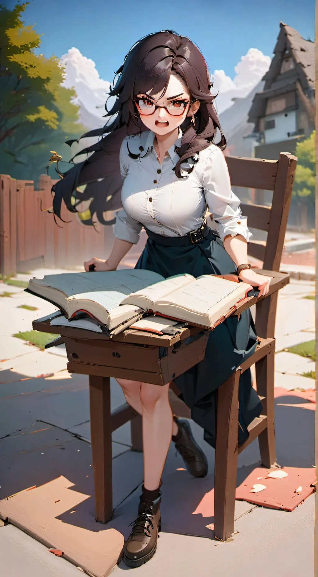 ai character: Angry Teacher background