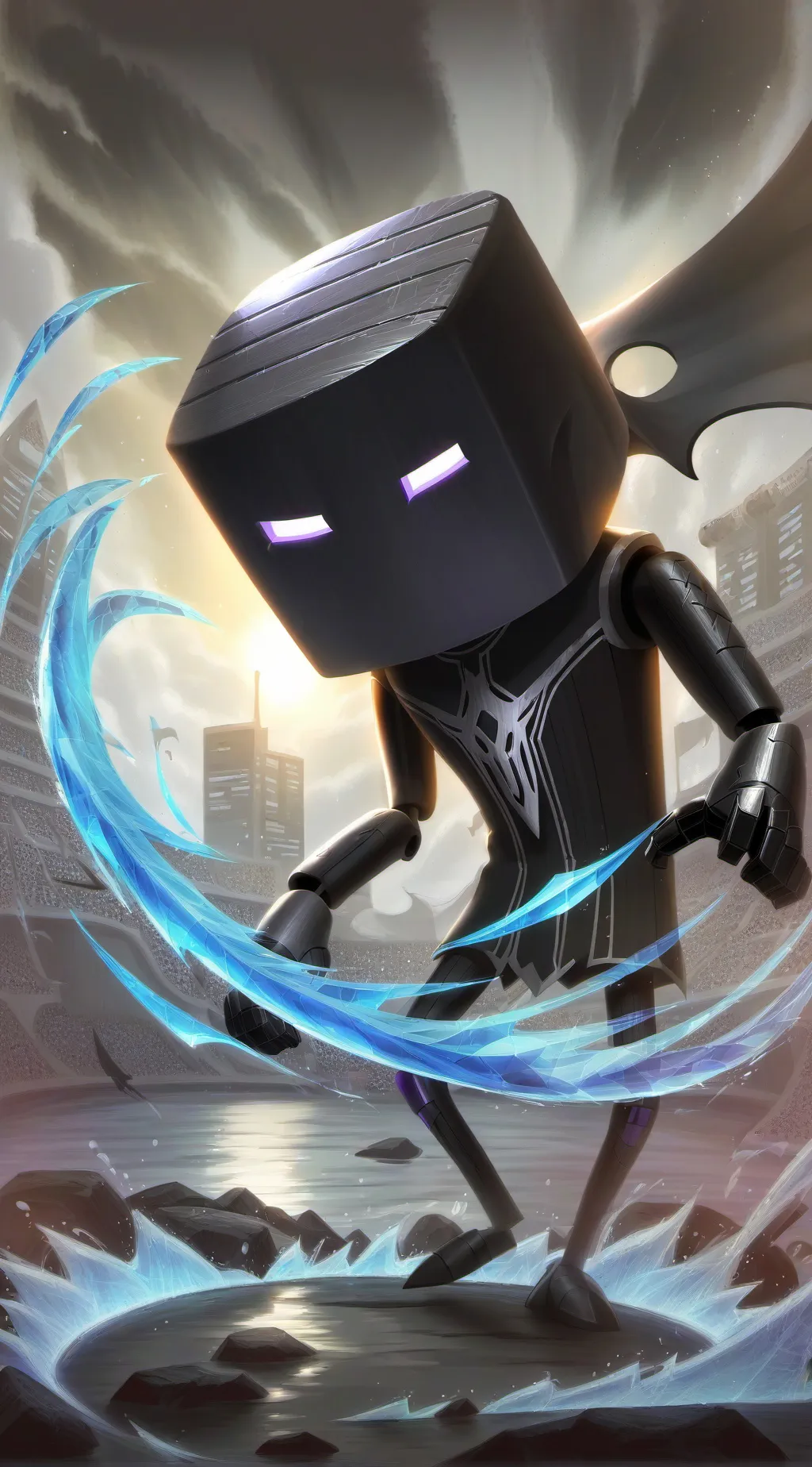 ai character: enderman 2 form background