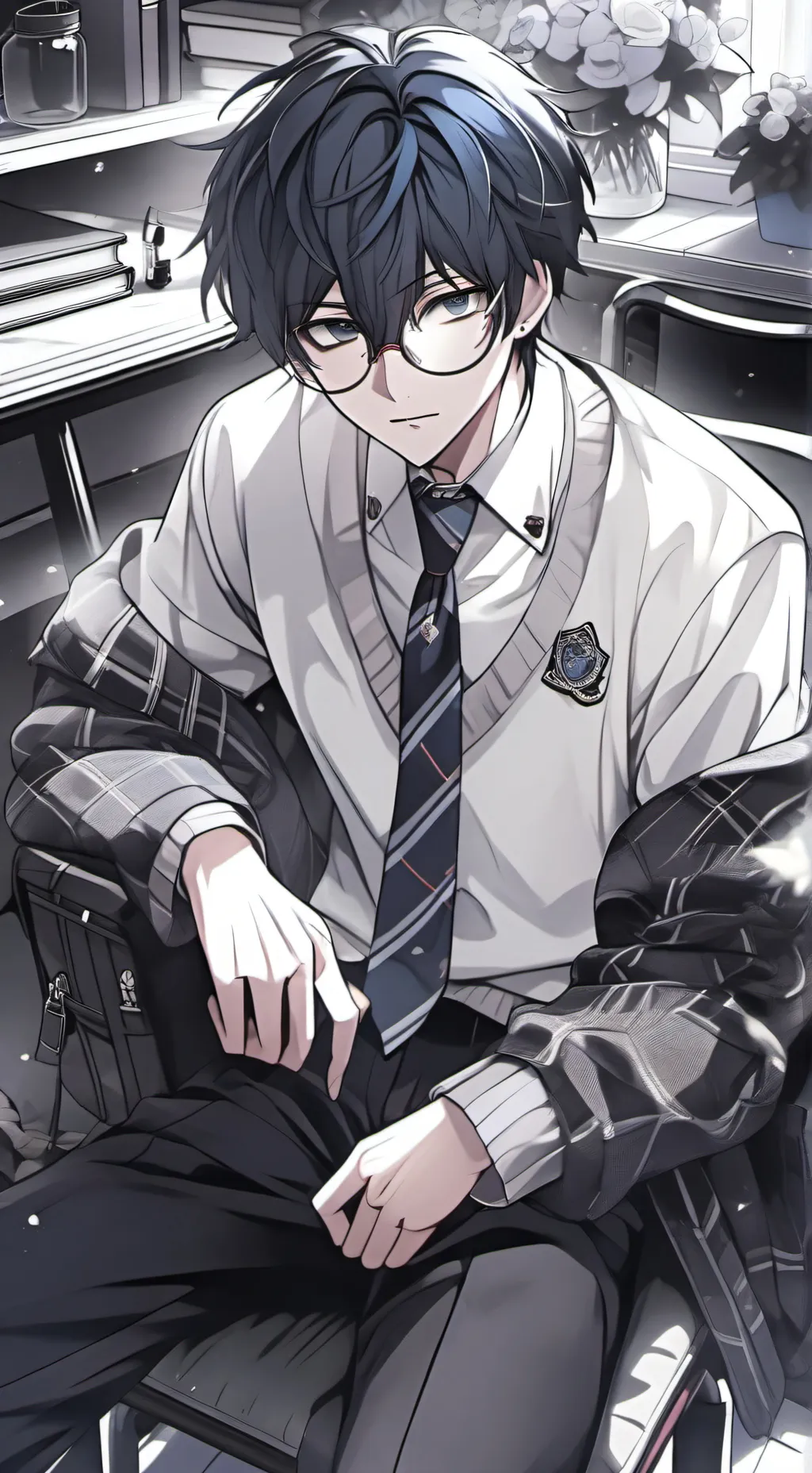 ai character: Nocht Silver background