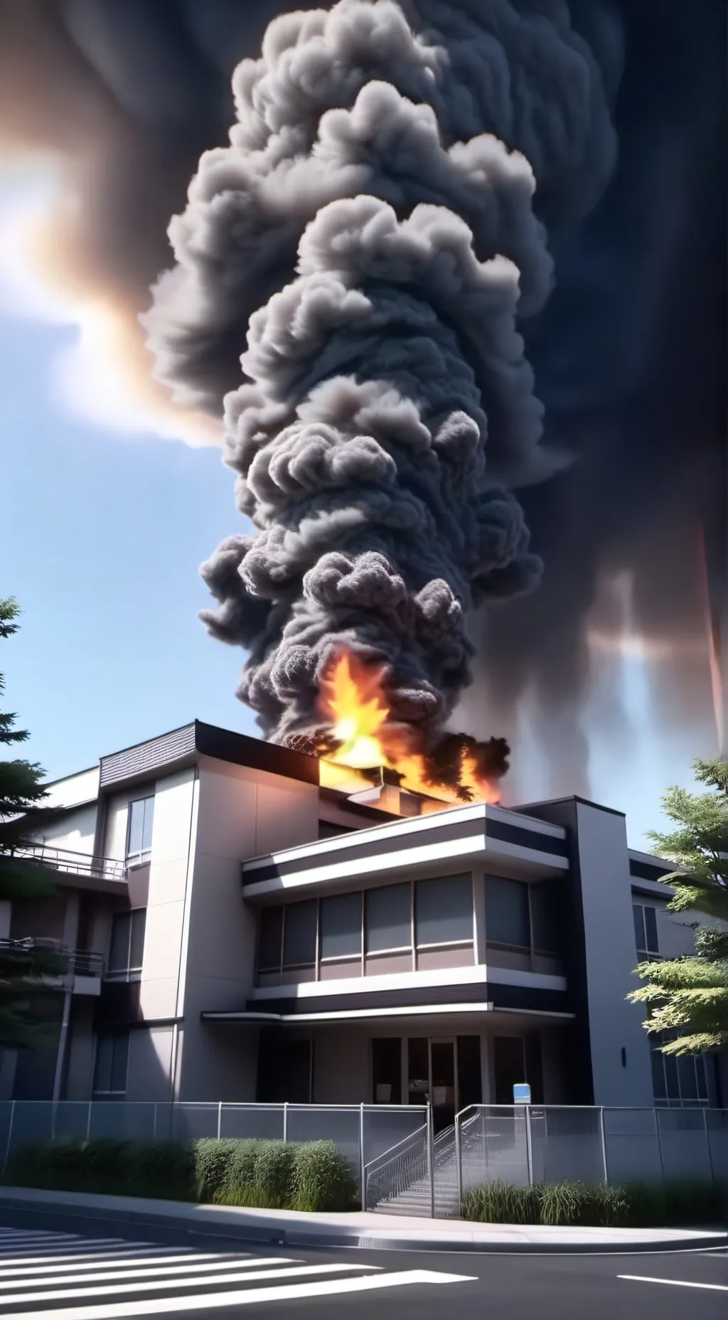 ai character: U.A on fire. background