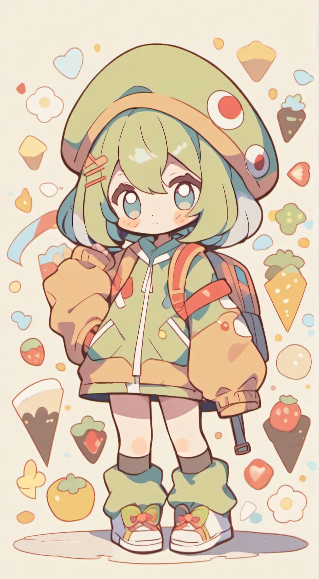 ai character: Kermet ze frog background