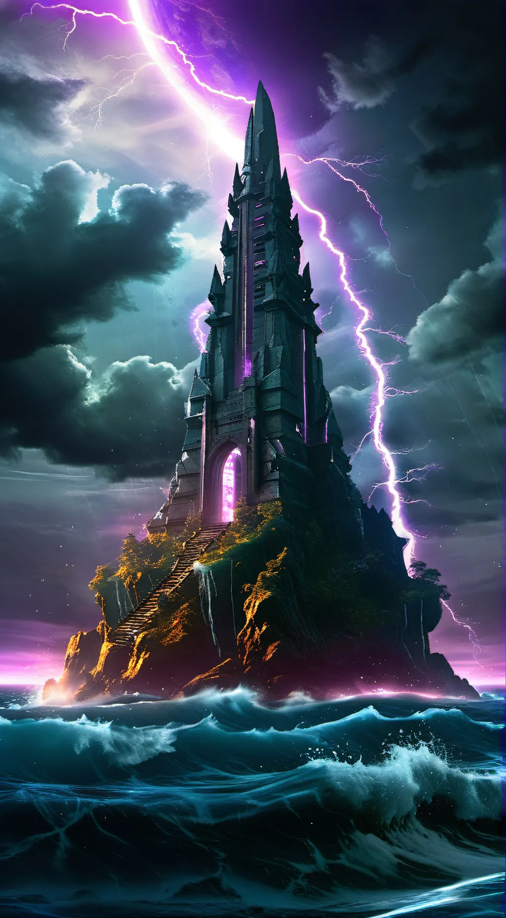 ai character: Temple multiverse  background