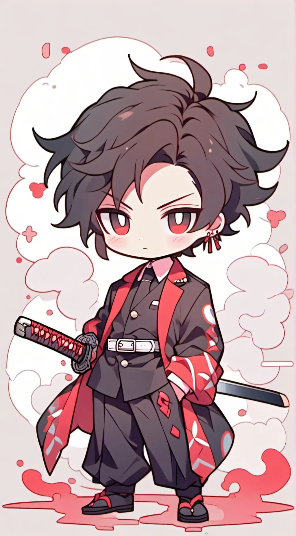 ai character: Mha Katana de mort background