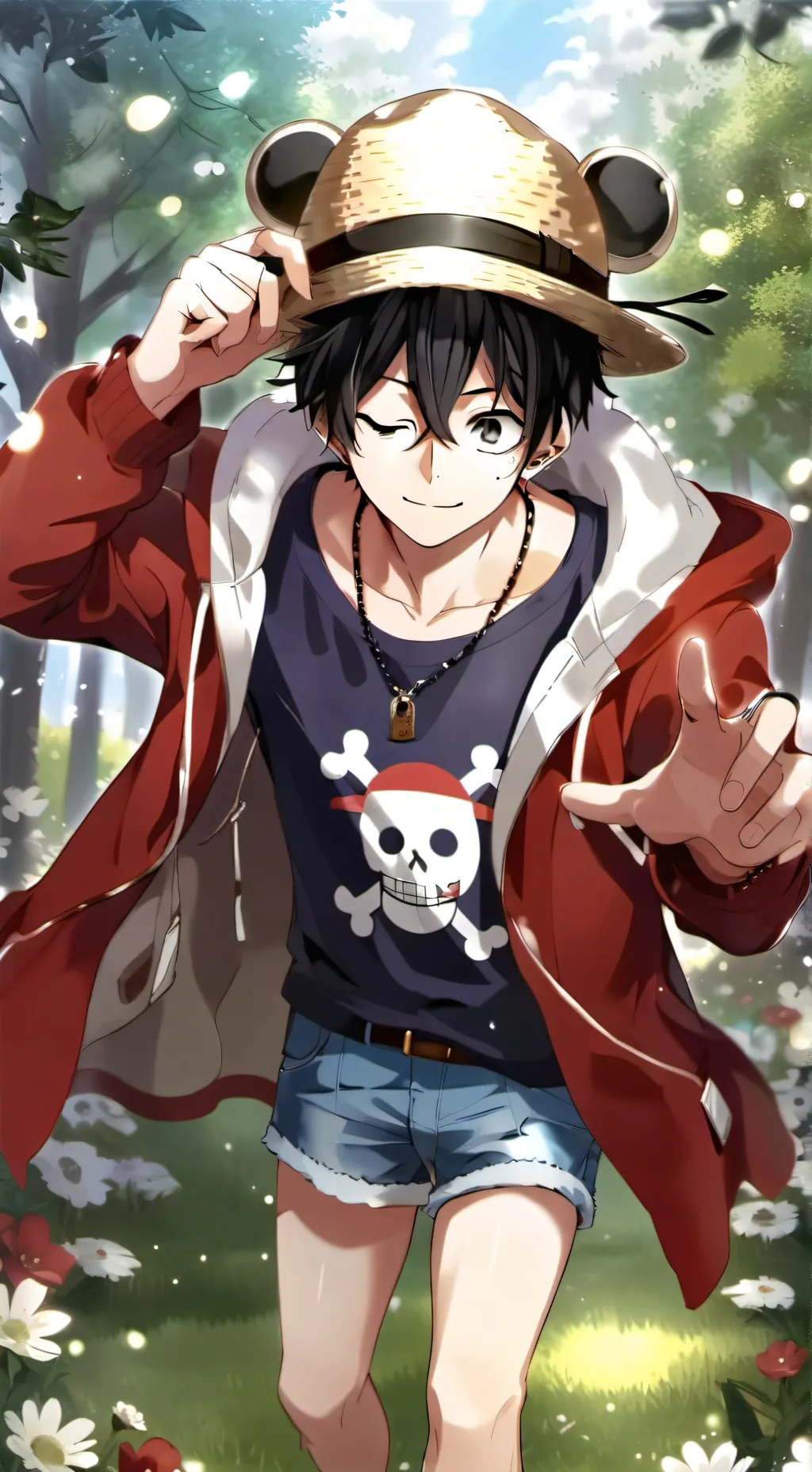 ai character: Luffy D Monkey  background