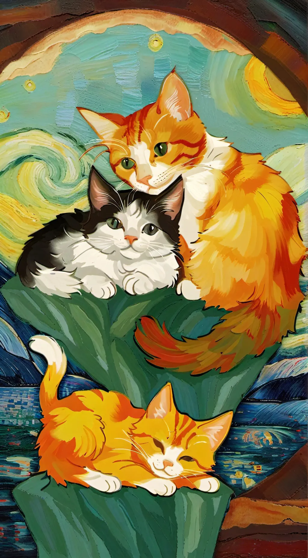 ai character: Calico Luna cats background