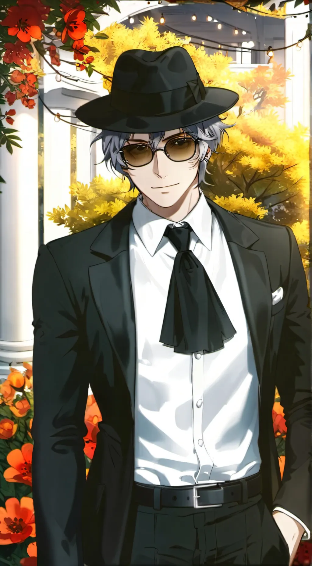 ai character: DOUBLEFEDORA background