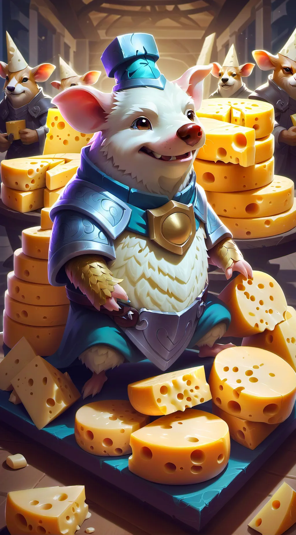 ai character: Cheese... background