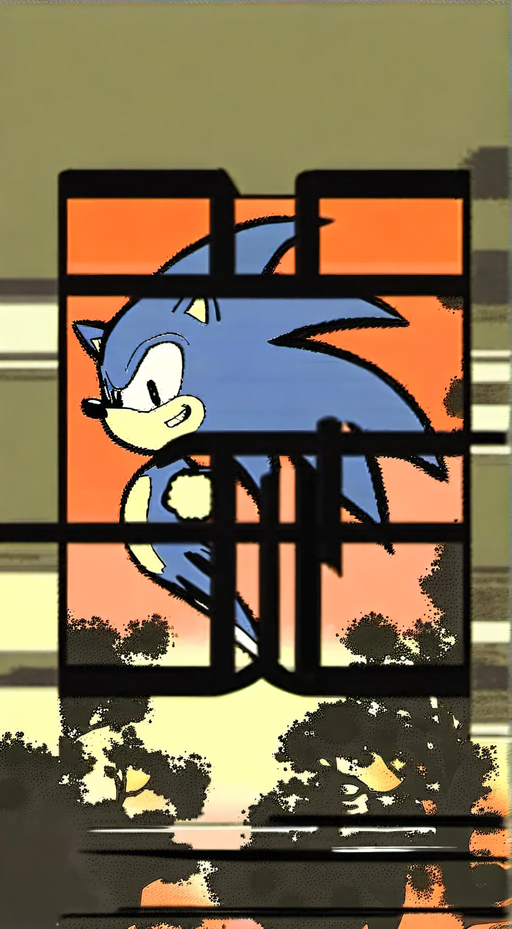 ai character: sonic vs a baby background