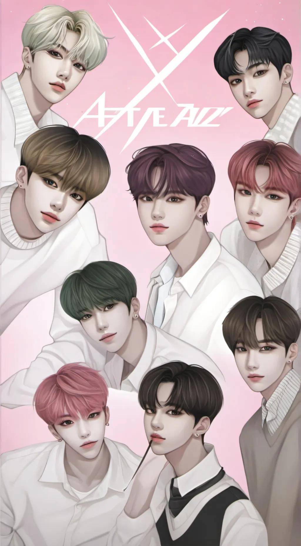ai character: ATEEZ BAD BOYS background