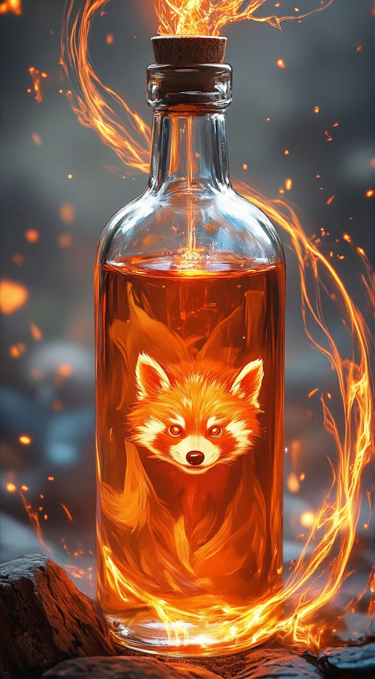 ai character: Red panda potion background