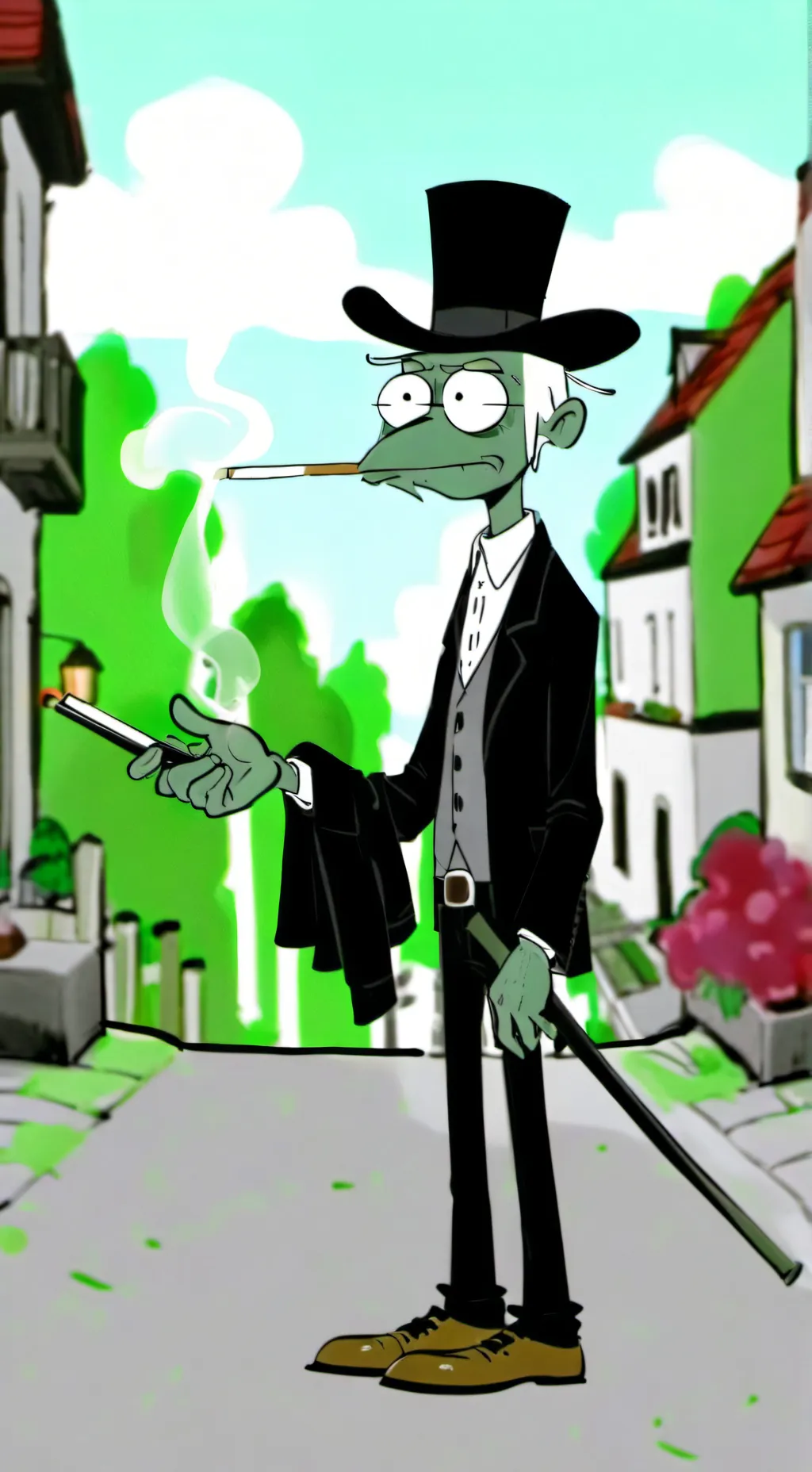 ai character: Smoking 🚬vee background