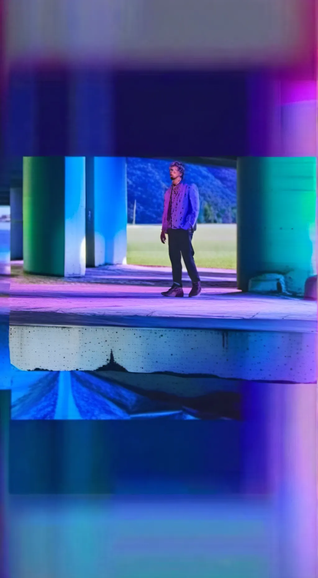 ai character: f frank concert background