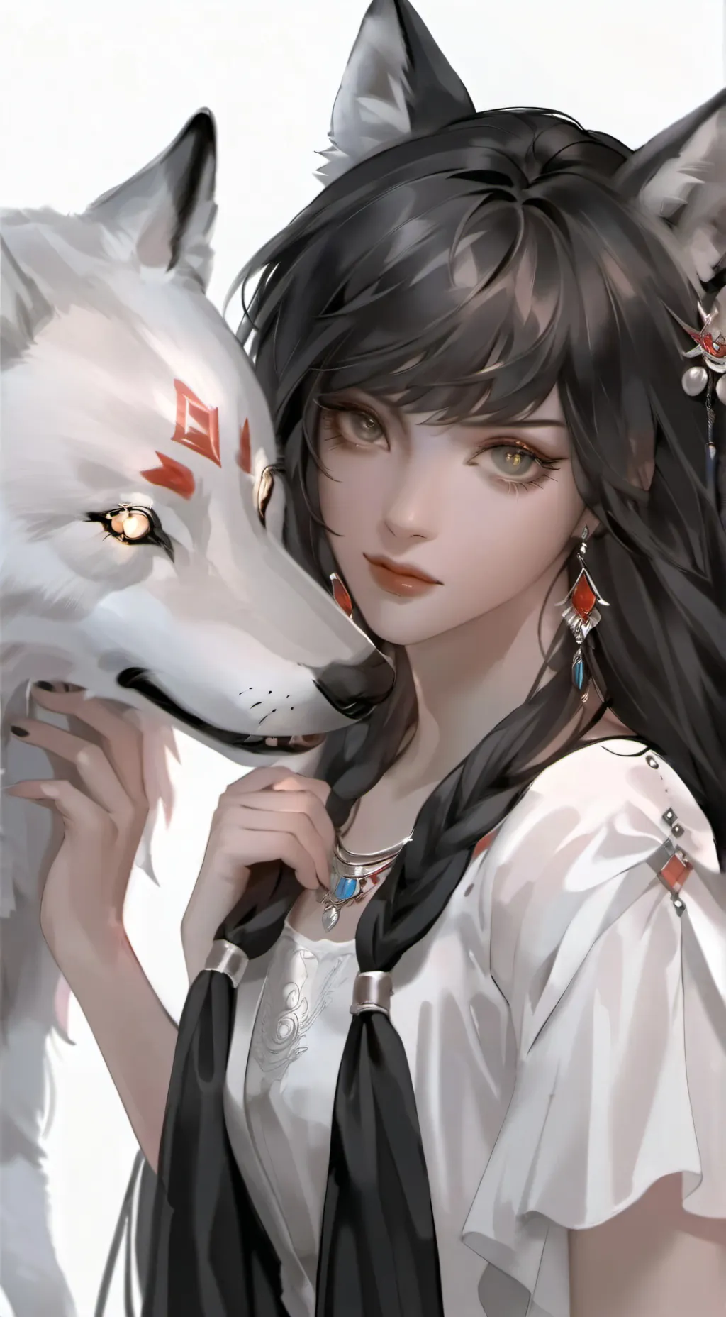 ai character: Stronger wolf girl background