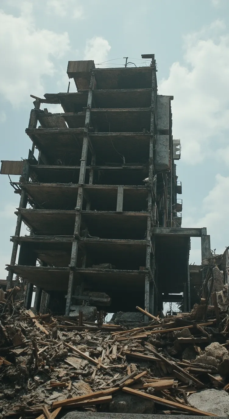 ai character: Destroyed Building background