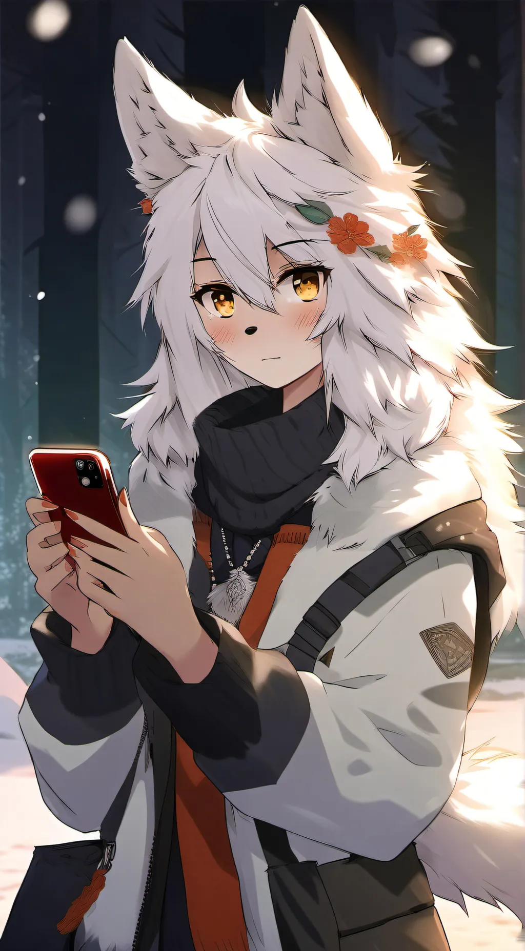 ai character: Snow background