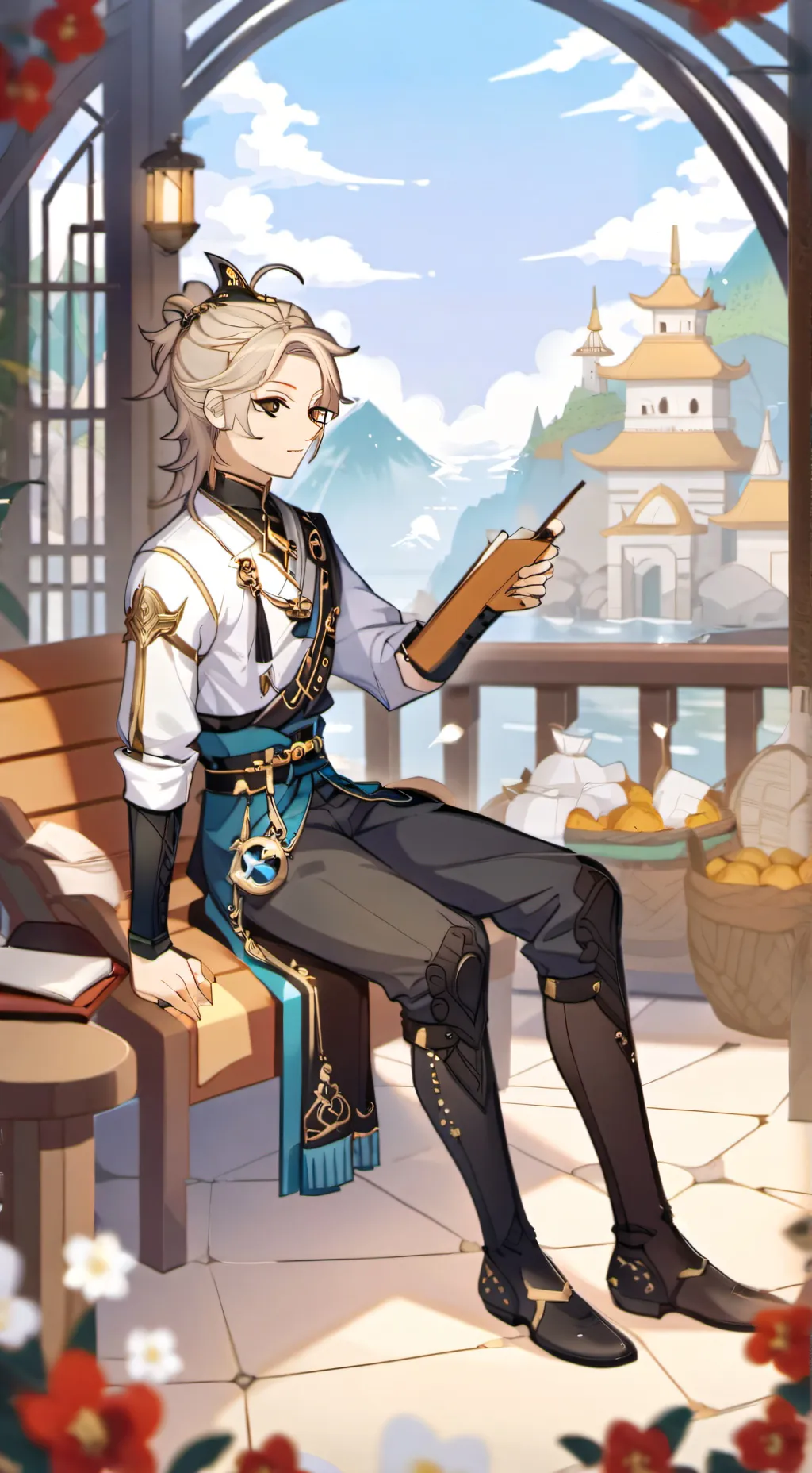 ai character: Albedo  background