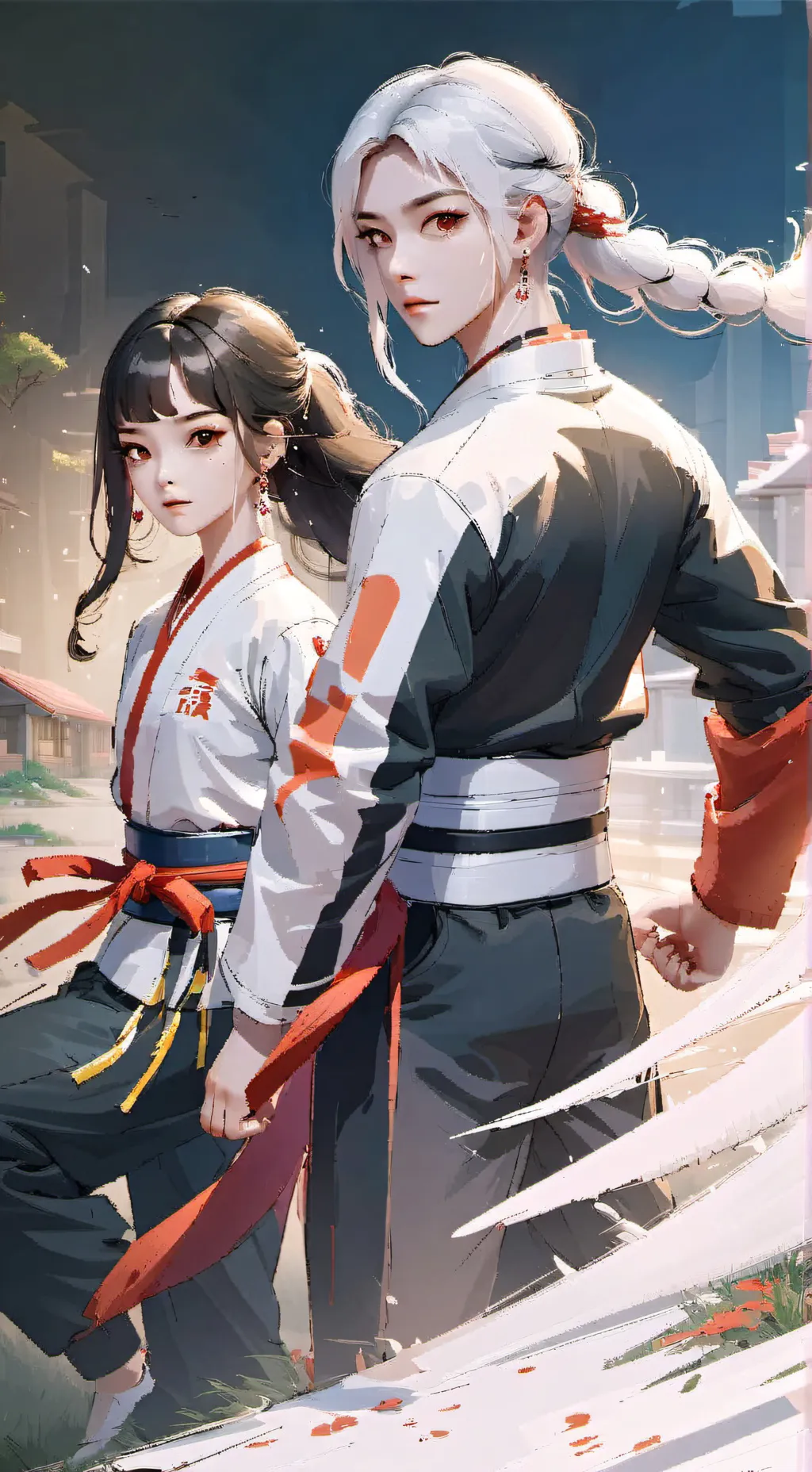 ai character: Tikwondo girl boy background