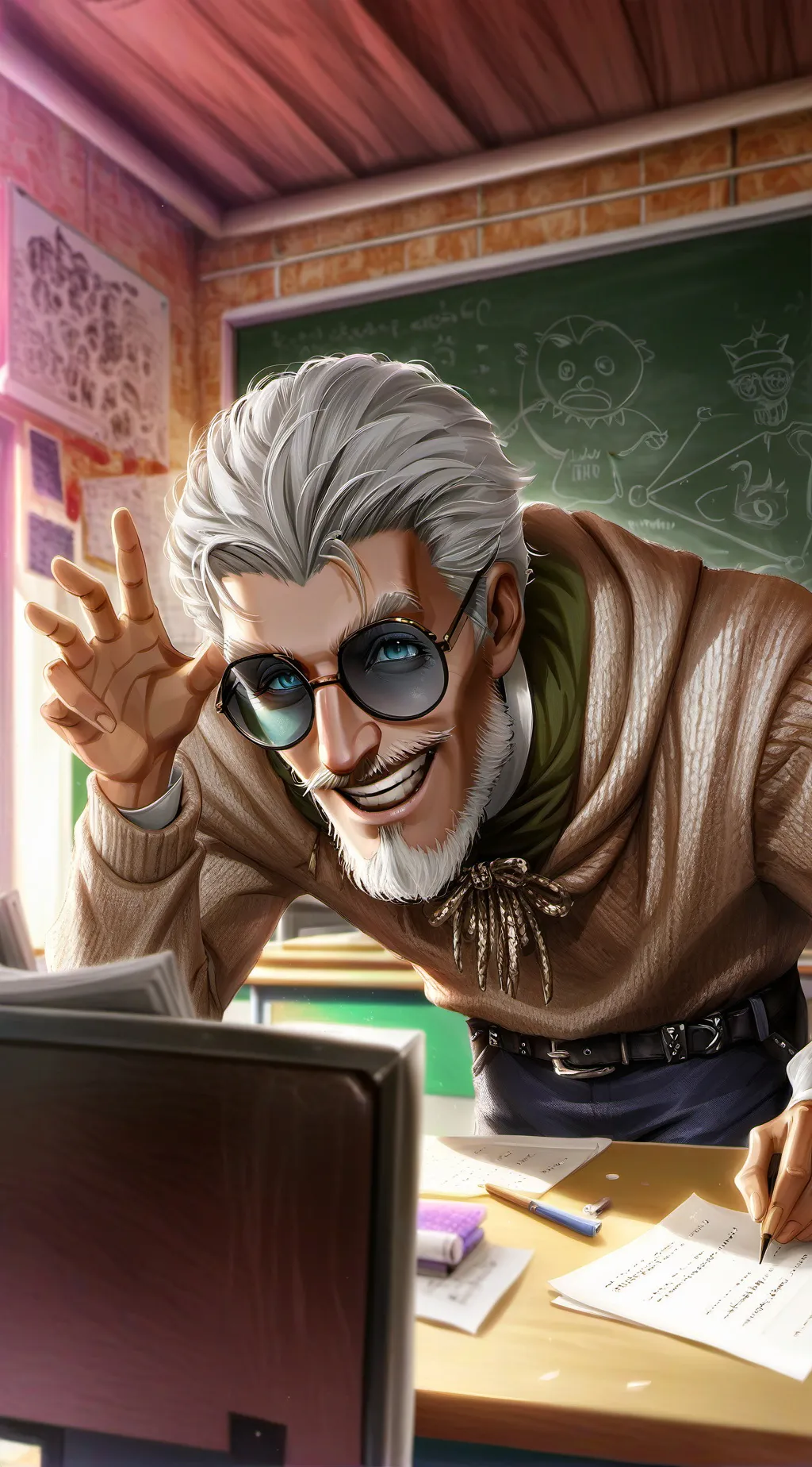 ai character: meme master background