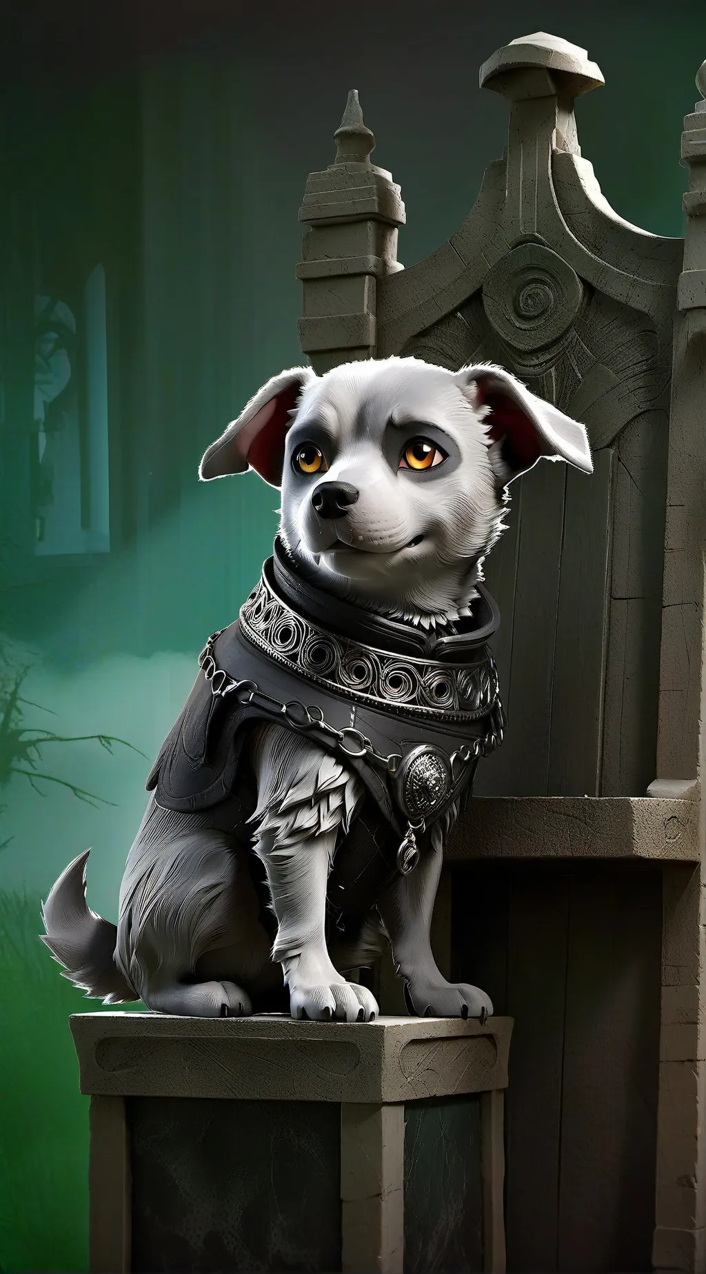 ai character: pebble background