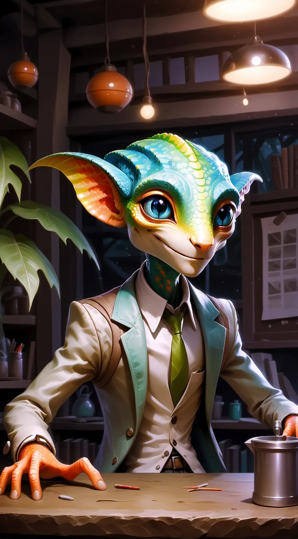 ai character: Quarky Zynx background