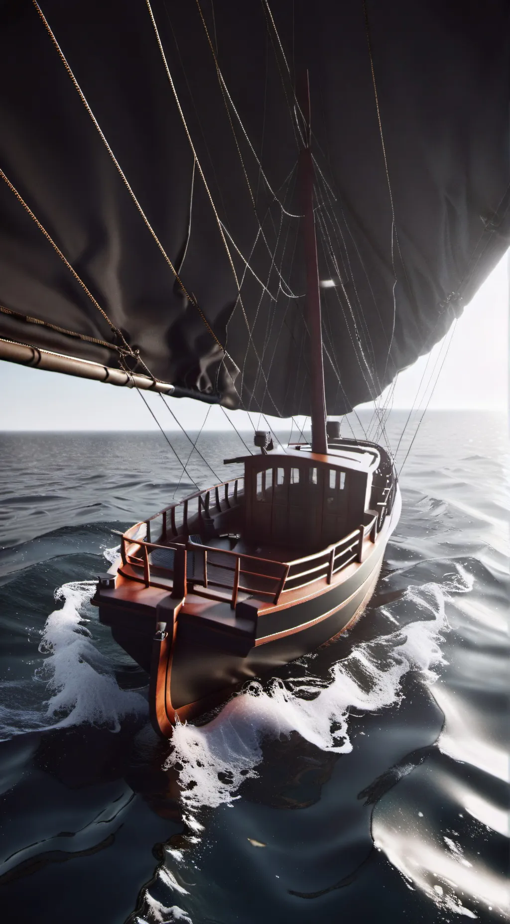 ai character: Boat In Ocean background