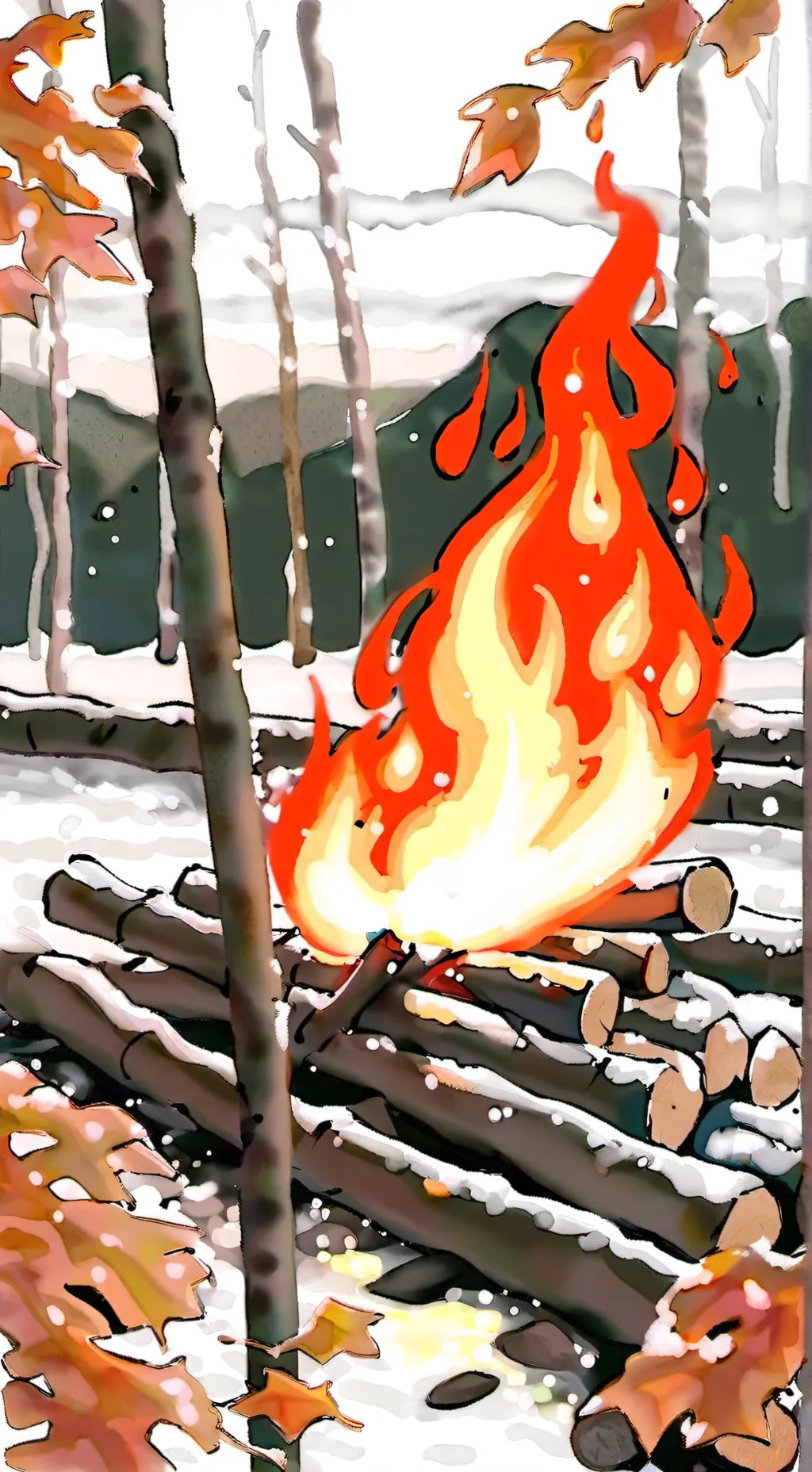 ai character: fire spirit cookie background