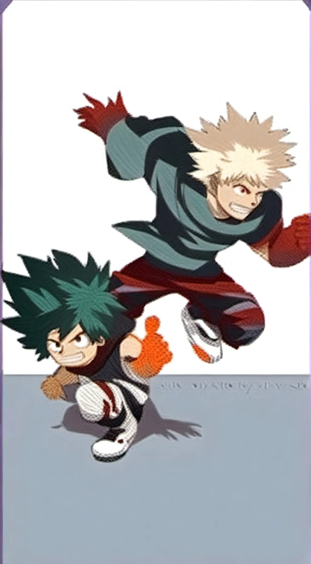 ai character: deku and bakugo  background