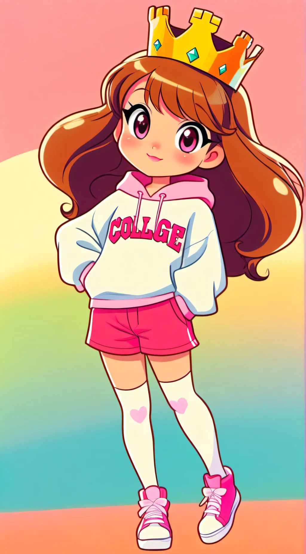 ai character: college princess  background