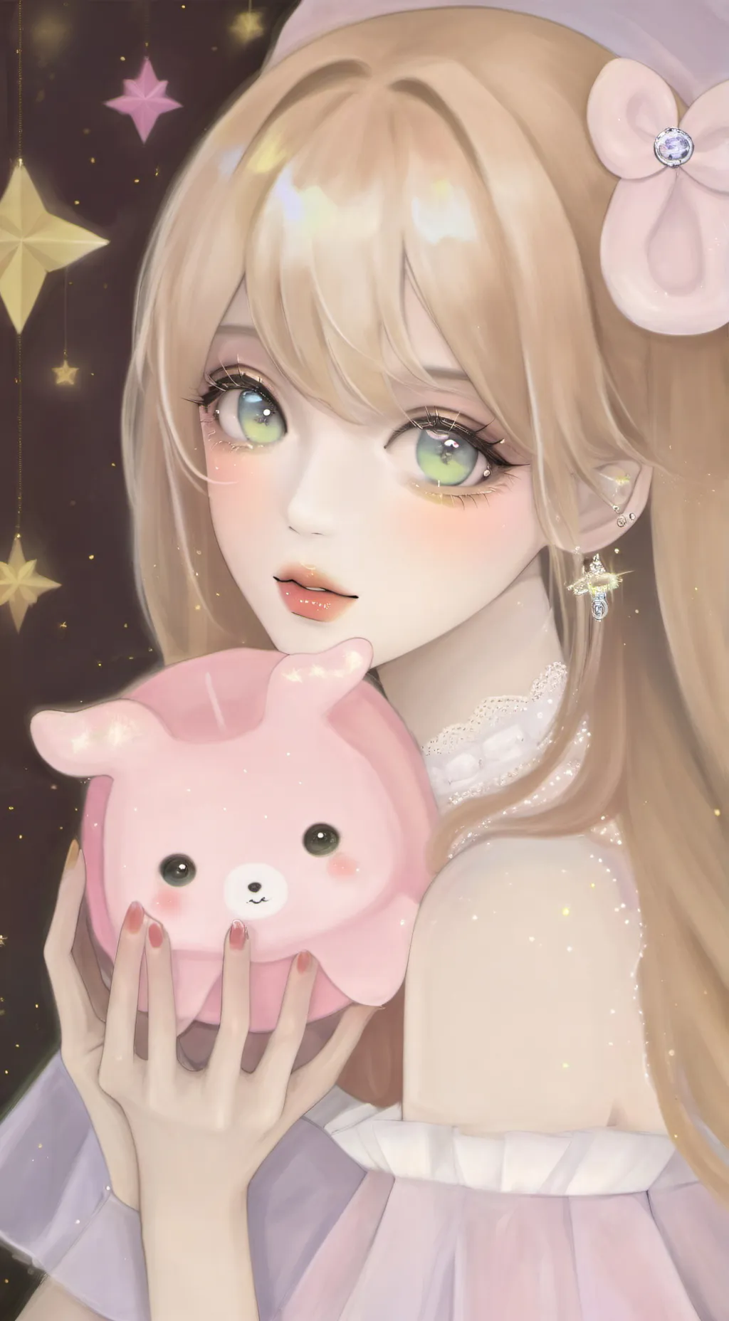 ai character: olive 💍💎 background