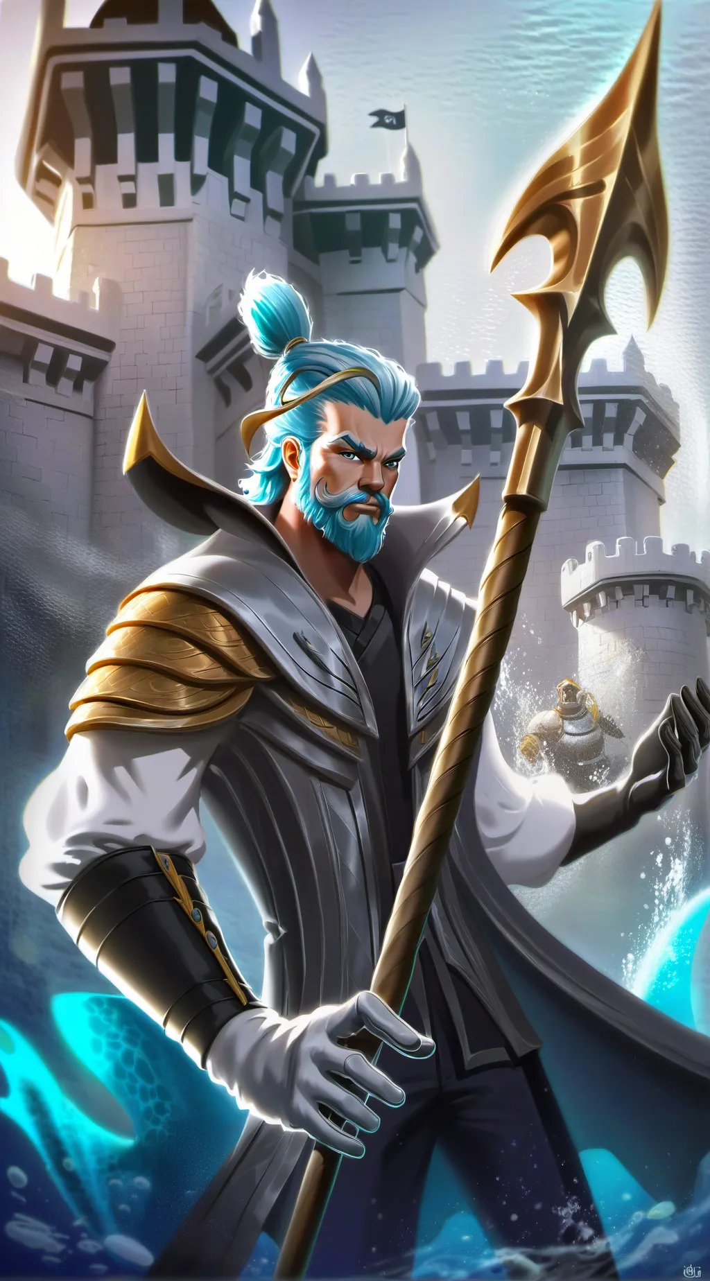 ai character: posiden background