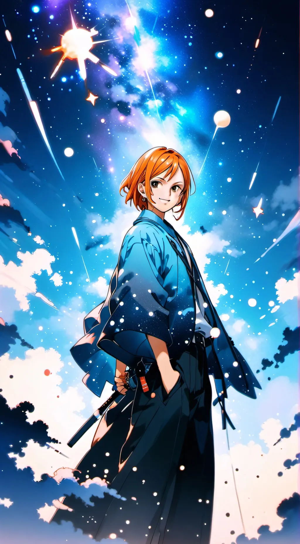 ai character: nami and chopper background