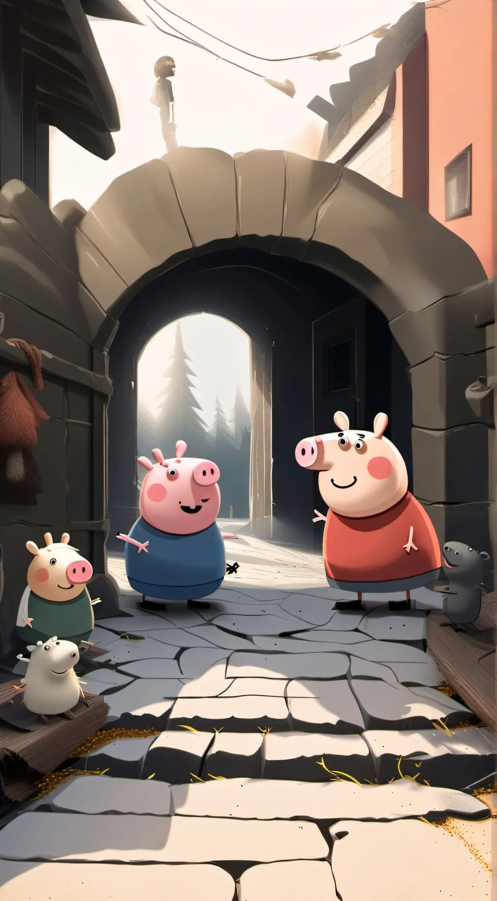 ai character: peppa pig background