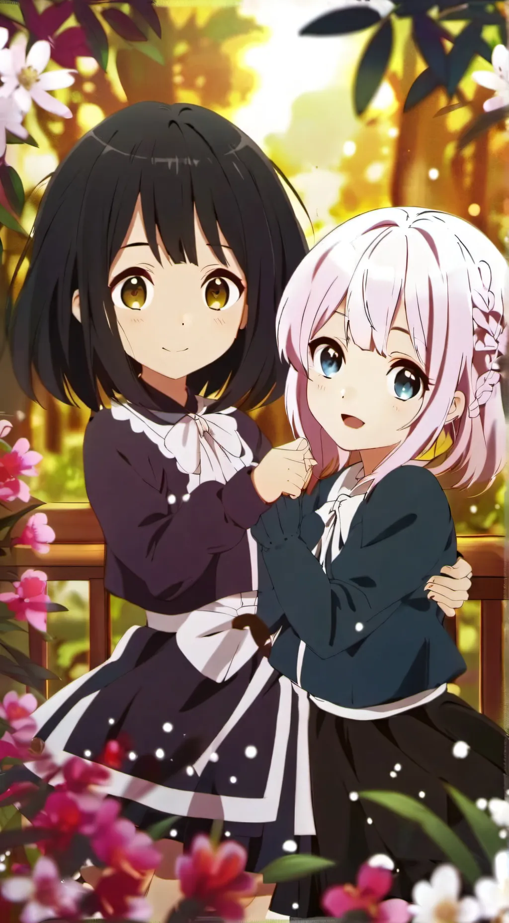 ai character: rose&lily background