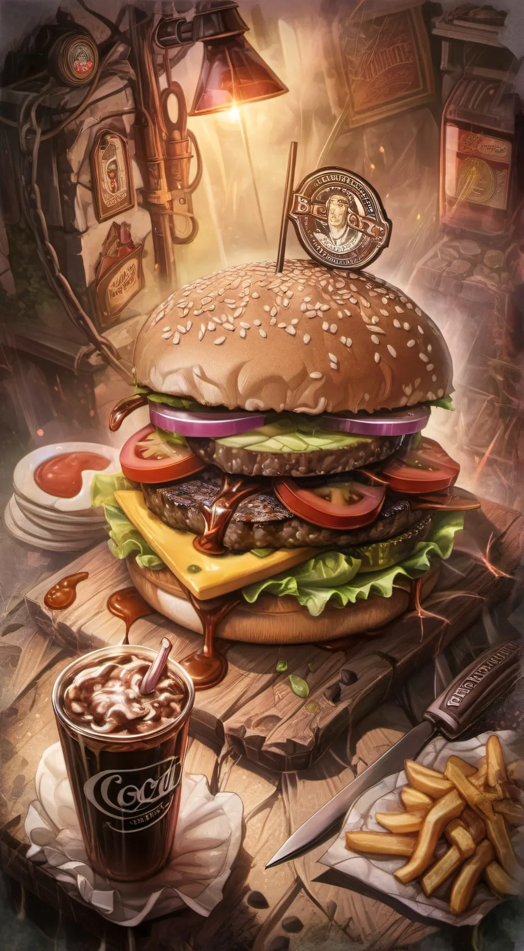 ai character: Chick-fil-A  background