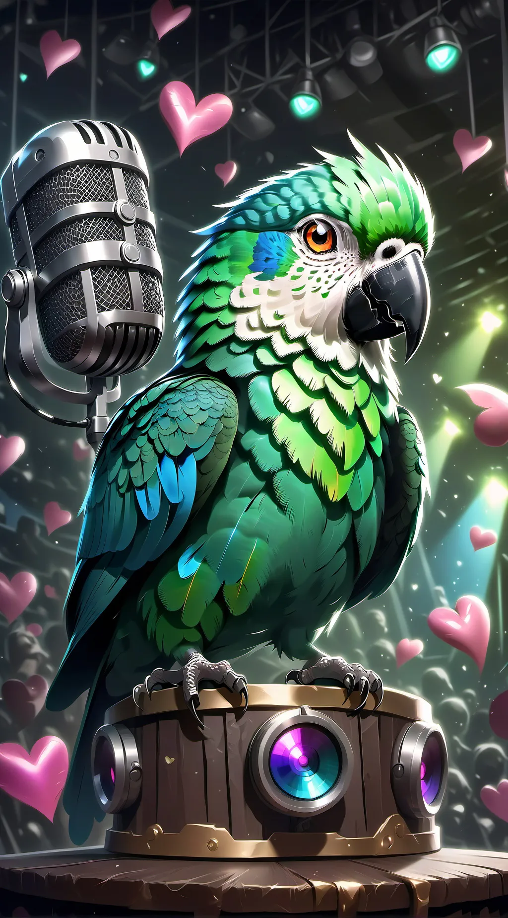 ai character: Sparkle background