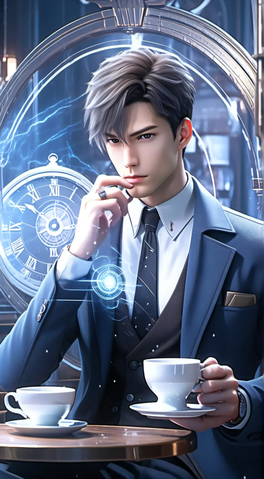 ai character: The Temporal Coffee Connoisseur background