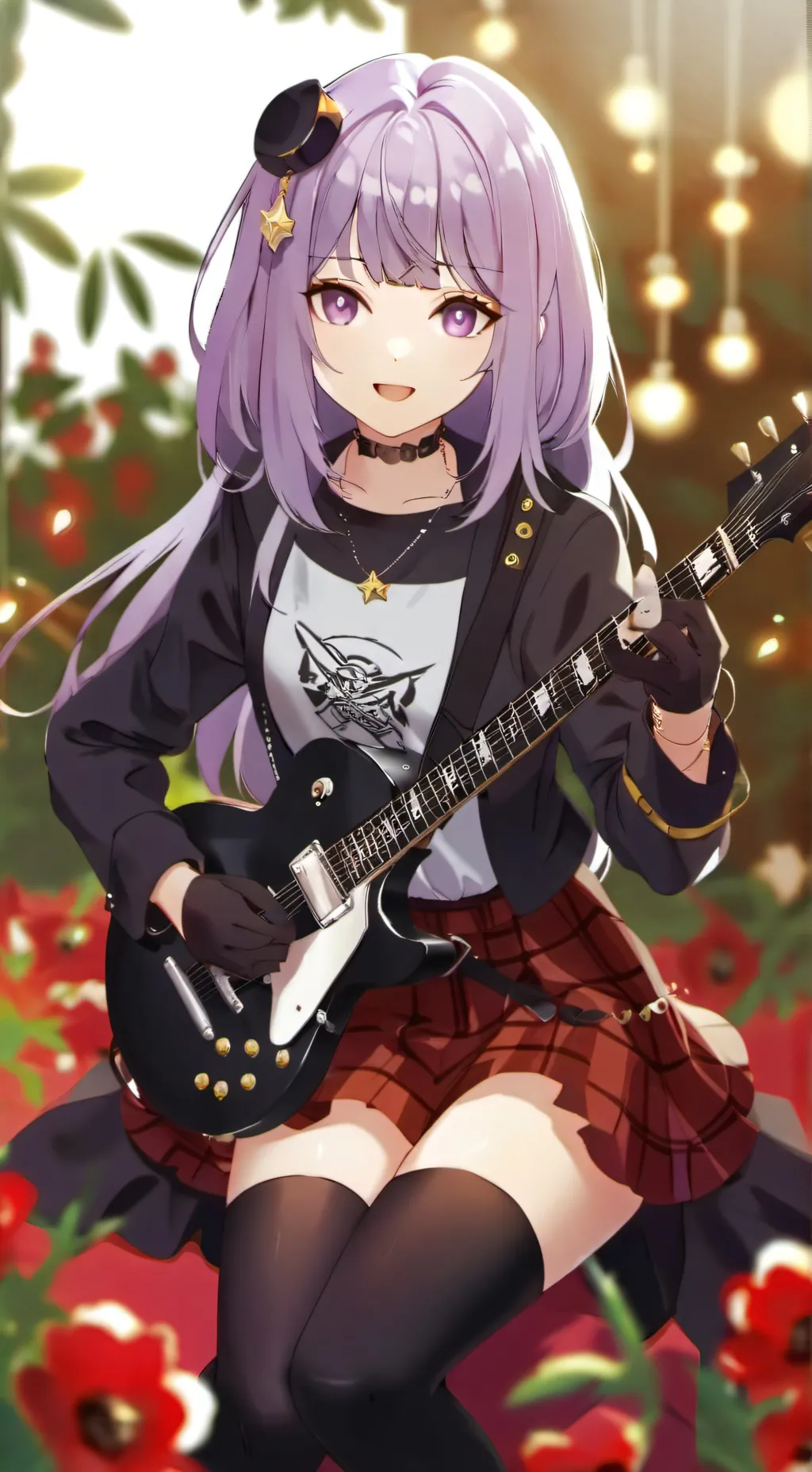 ai character: rockstar girl  background