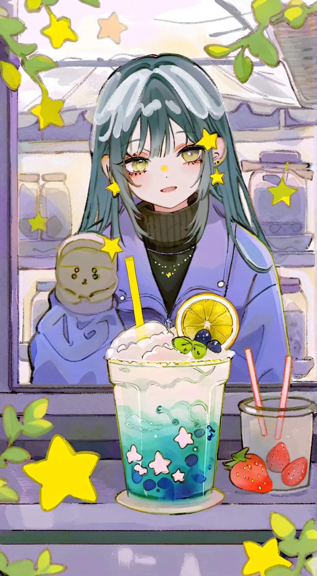 ai character: 하나 유리 background