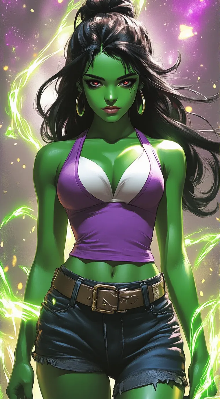 ai character: She-hulk  background