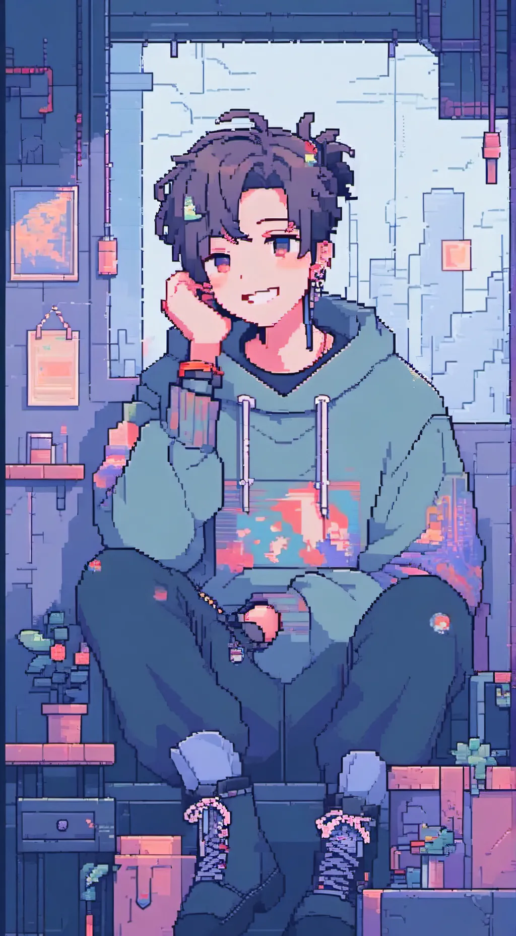 ai character: Ash… ♥️  background
