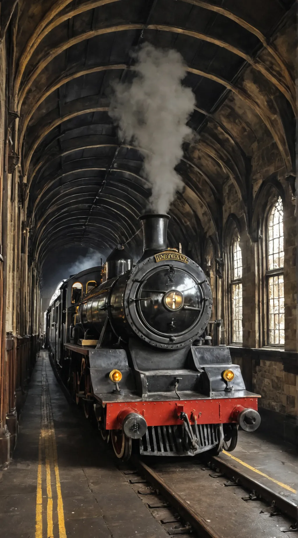 ai character: Hogwarts train background