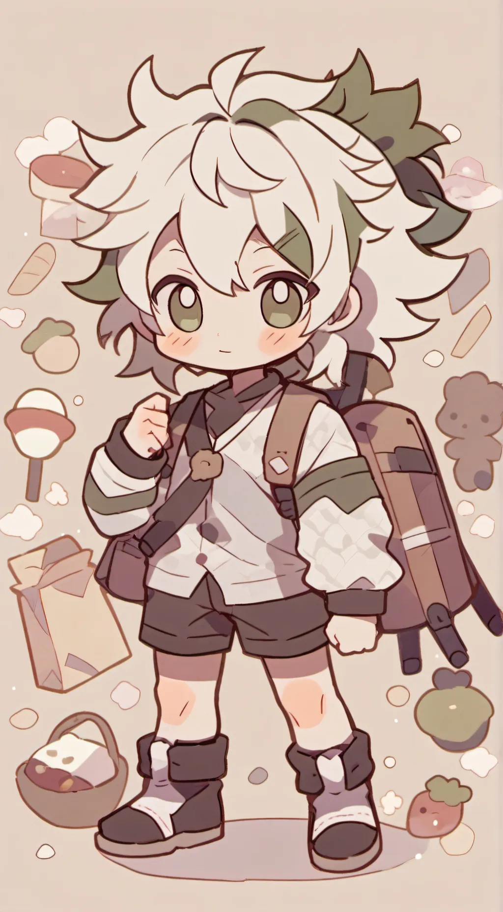 ai character: 💚🧡 background