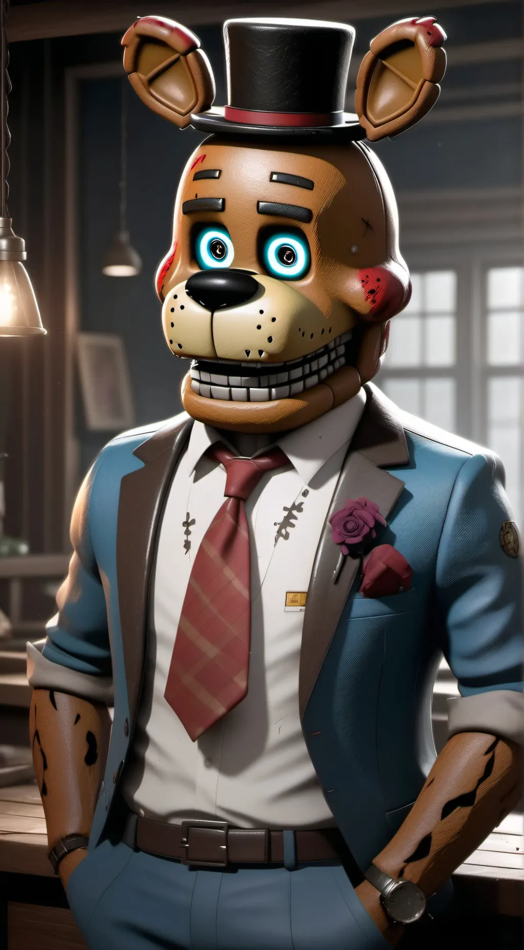 ai character: Toy  Freddy background