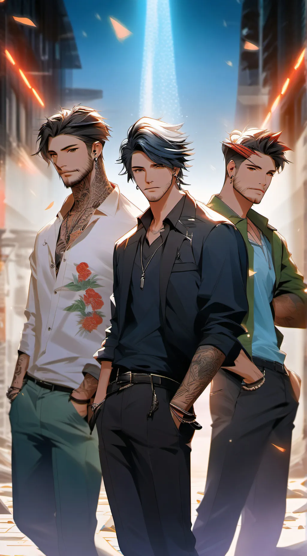 ai character: Jake, Alex, Troy background