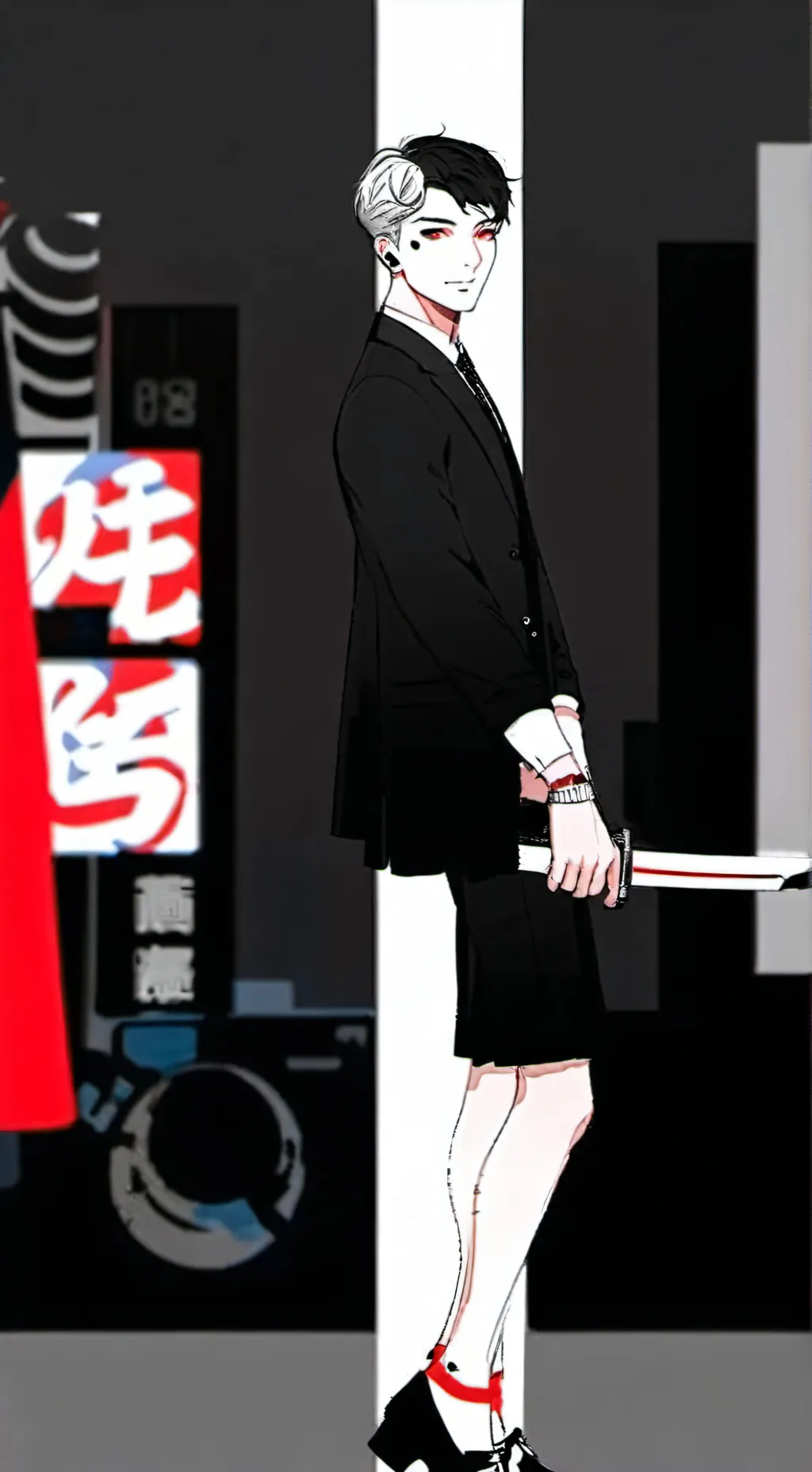 ai character: ticci Tobi  background