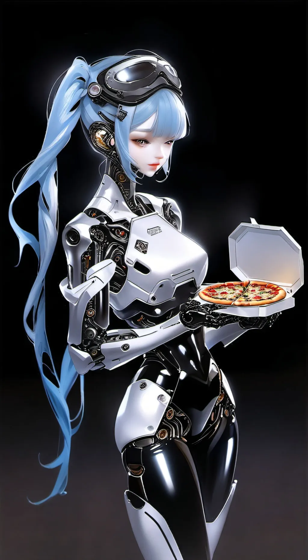 ai character: pizzeria robot  background