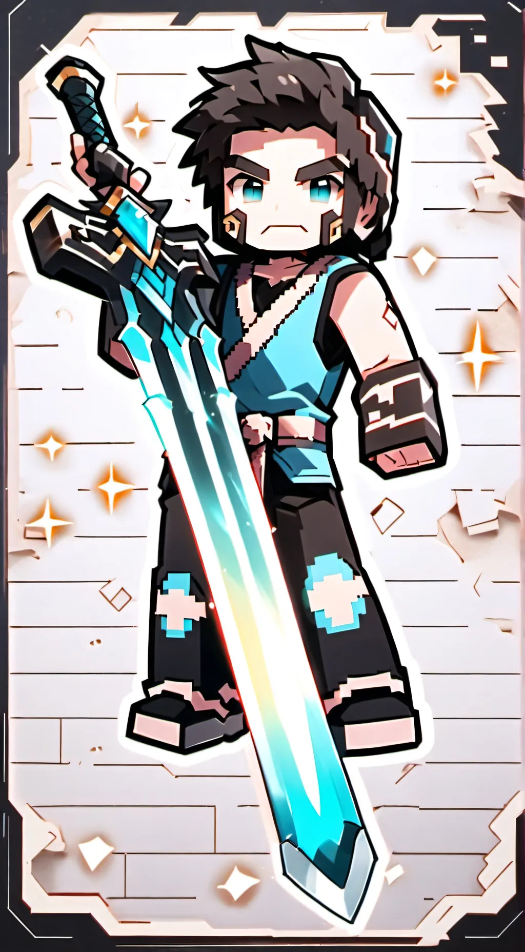 ai character: md vs minecraft background