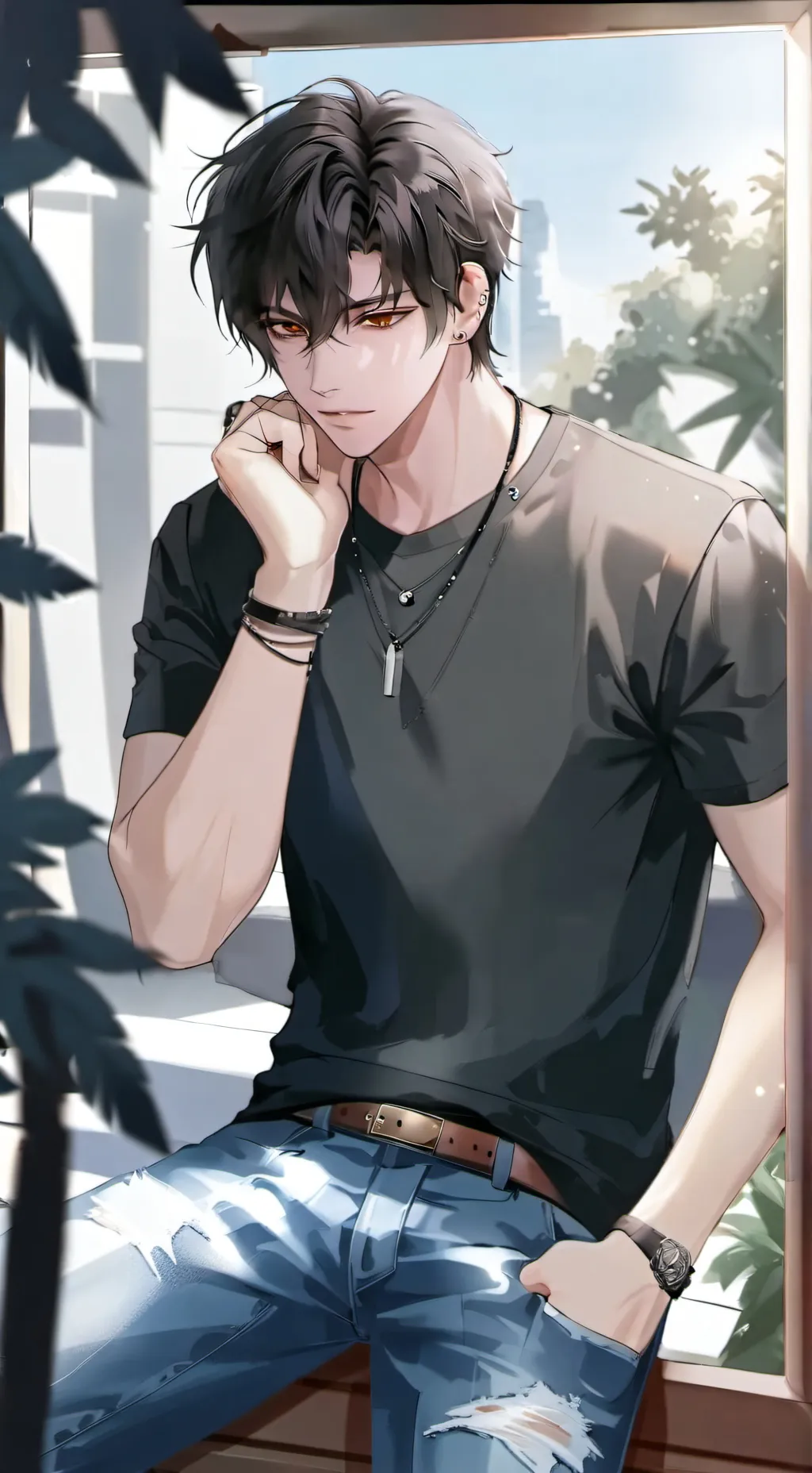 ai character: Sebastian  background