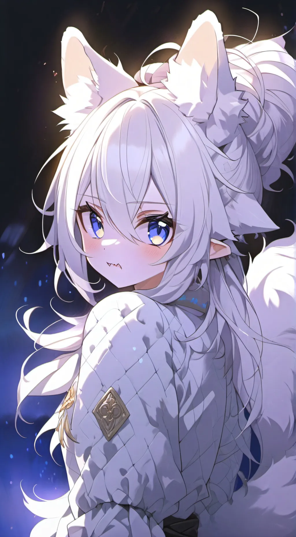 ai character: White Shadow Furry background